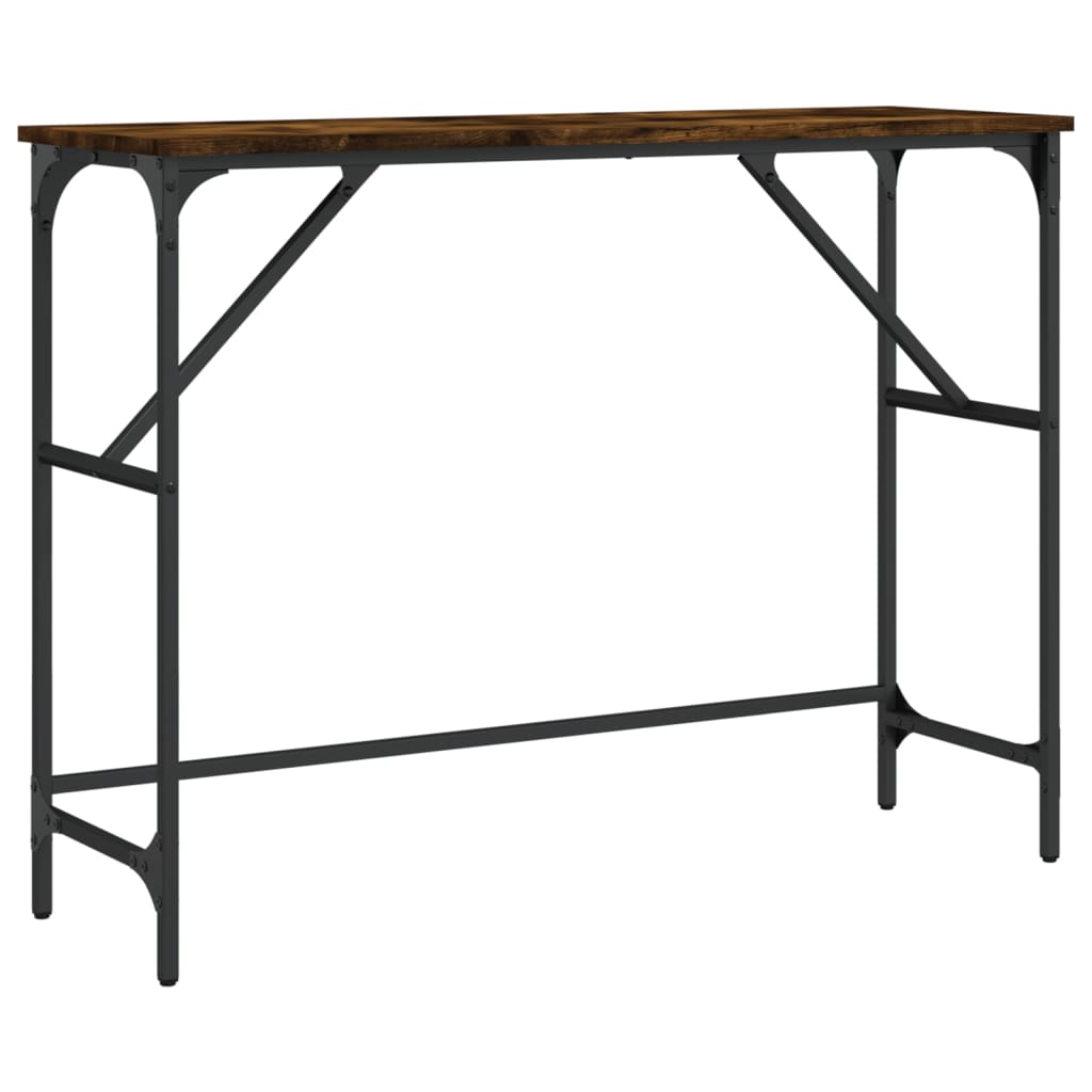 Table console chêne fumé 100x32x75 cm bois d'ingénierie - XIOS