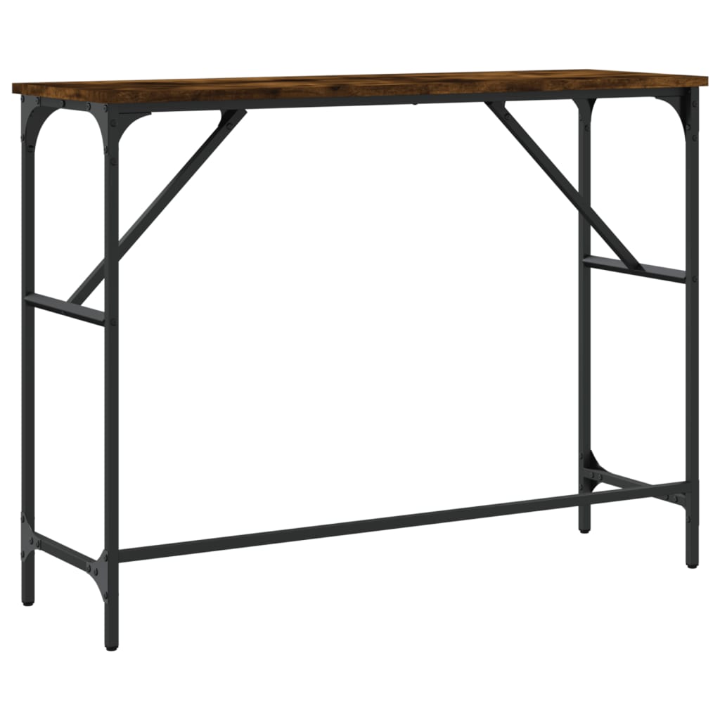 Table console chêne fumé 100x32x75 cm bois d'ingénierie - XIOS