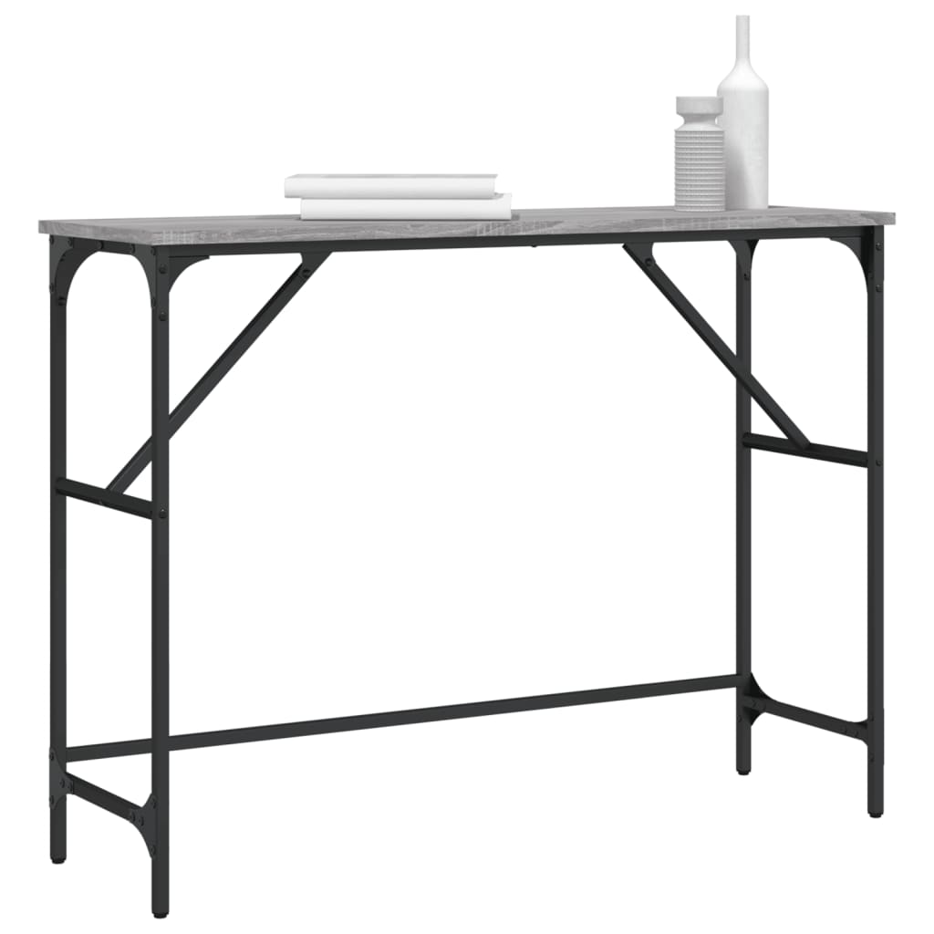 Table console sonoma gris 100x32x75 cm bois d'ingénierie - XIOS