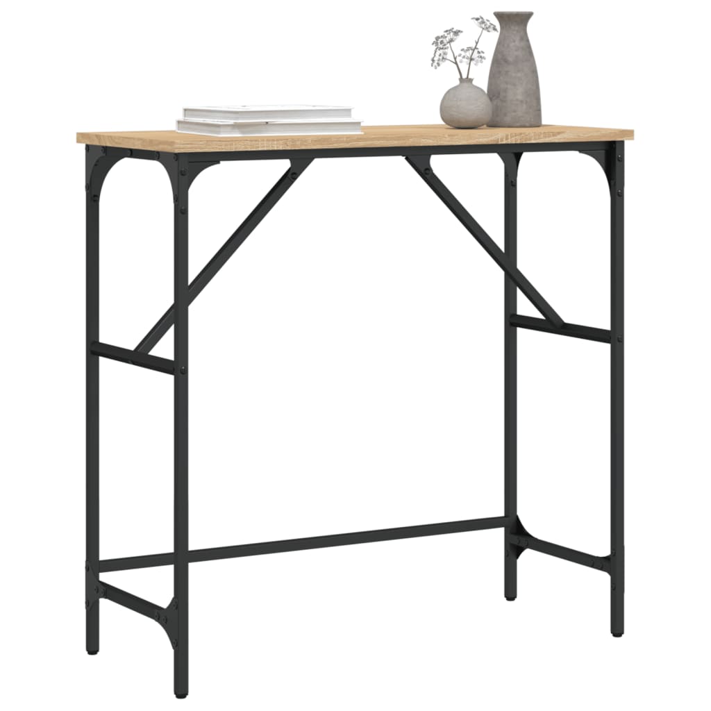 Table console chêne sonoma 75x32x75 cm bois d'ingénierie - XIOS