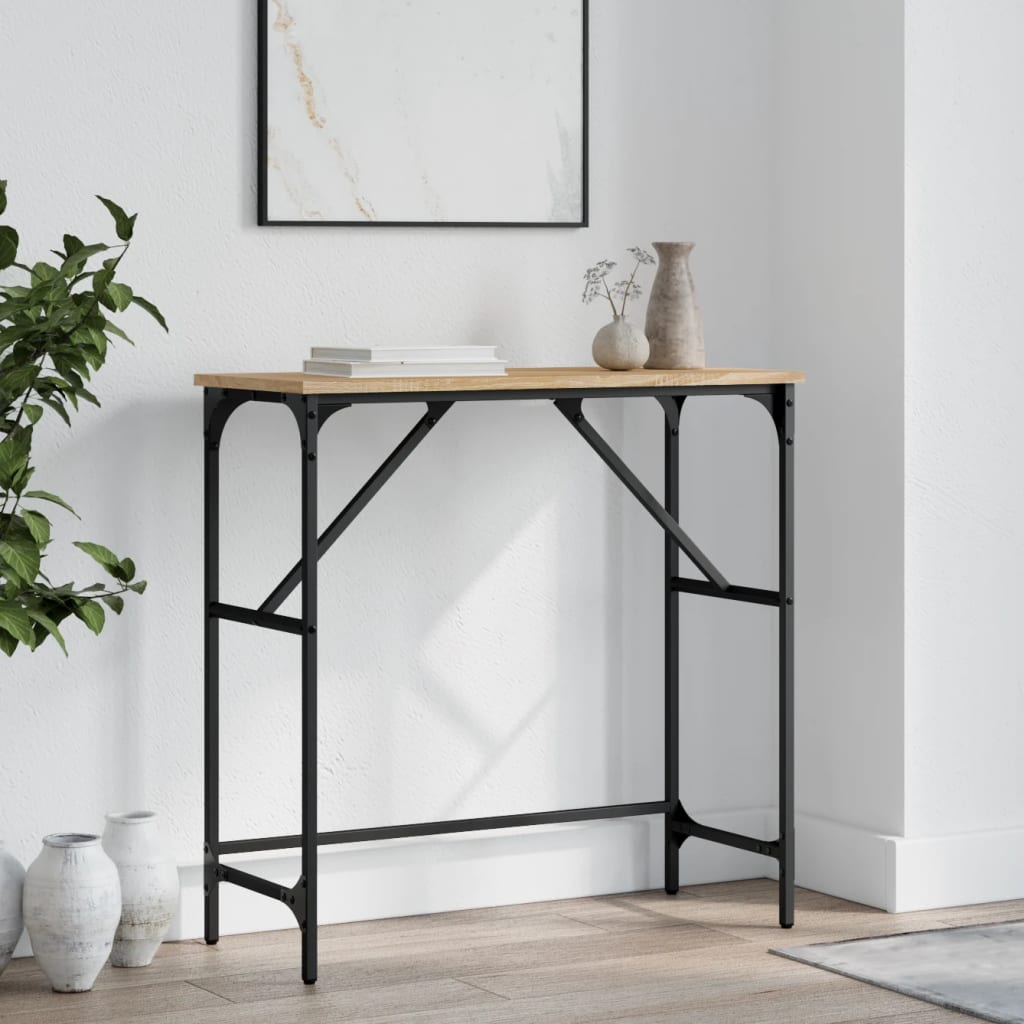Table console chêne sonoma 75x32x75 cm bois d'ingénierie - XIOS