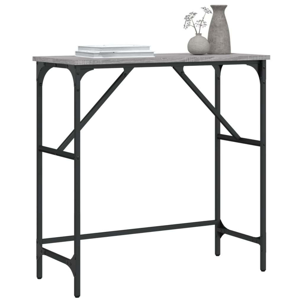 Table console sonoma gris 75x32x75 cm bois d'ingénierie - XIOS