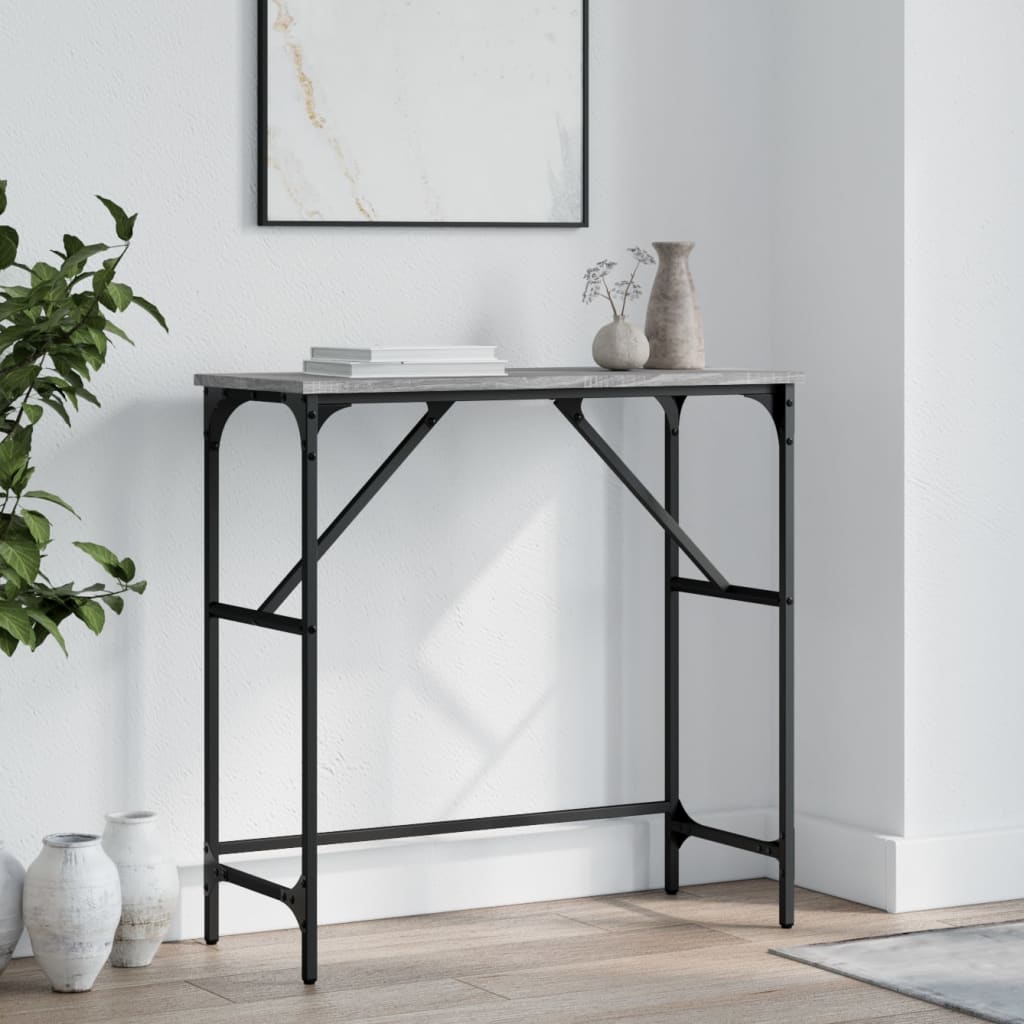 Table console sonoma gris 75x32x75 cm bois d'ingénierie - XIOS