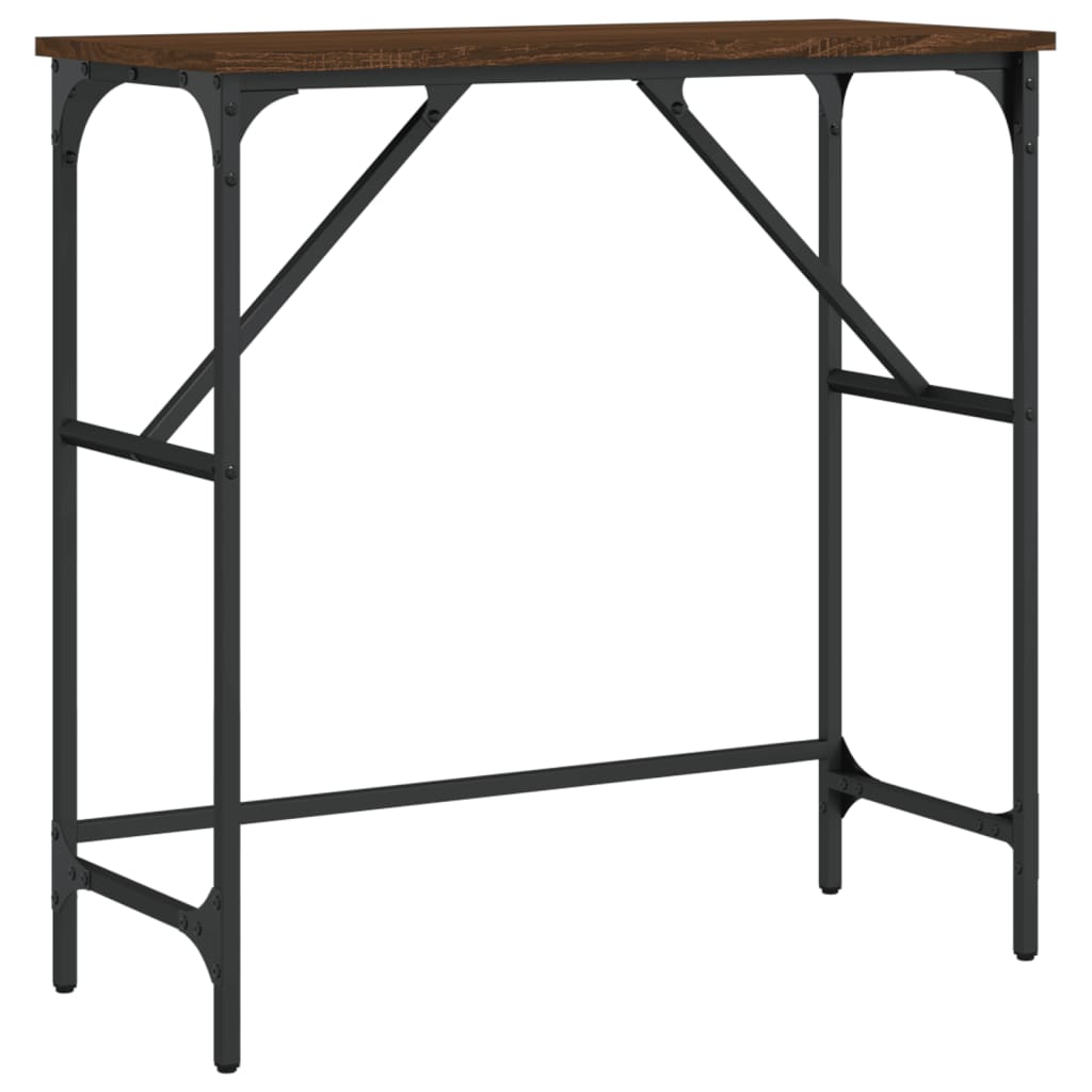 Table console chêne marron 75x32x75 cm bois d'ingénierie - XIOS