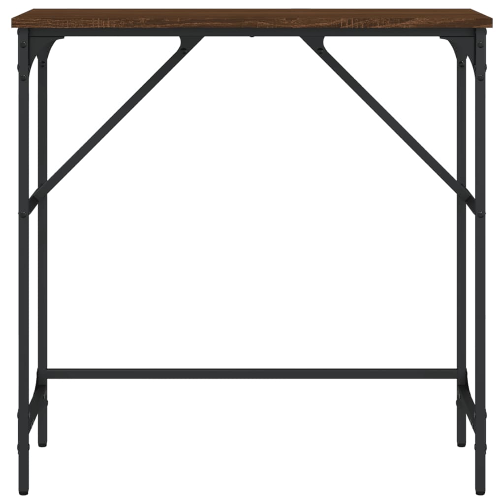 Table console chêne marron 75x32x75 cm bois d'ingénierie - XIOS