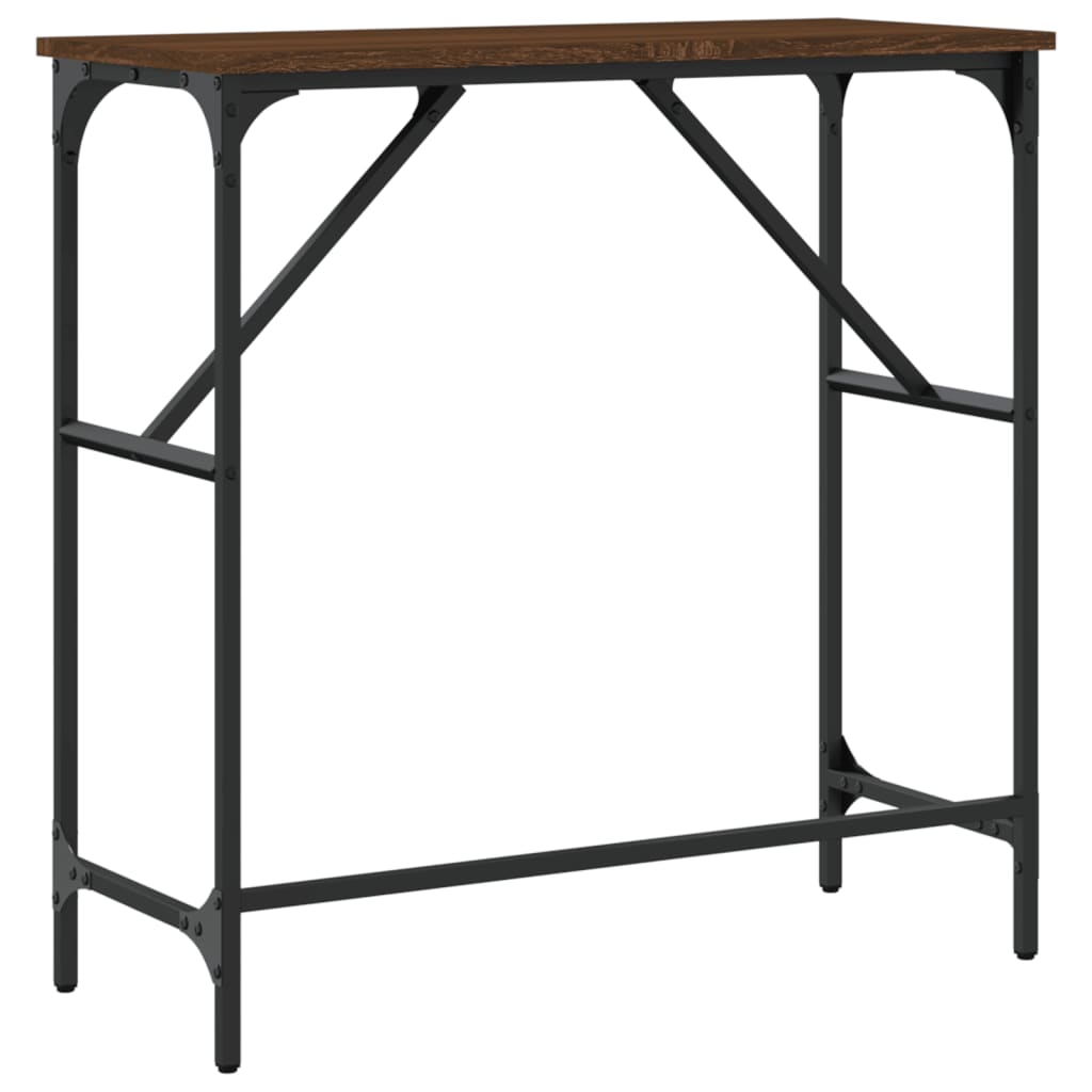 Table console chêne marron 75x32x75 cm bois d'ingénierie - XIOS