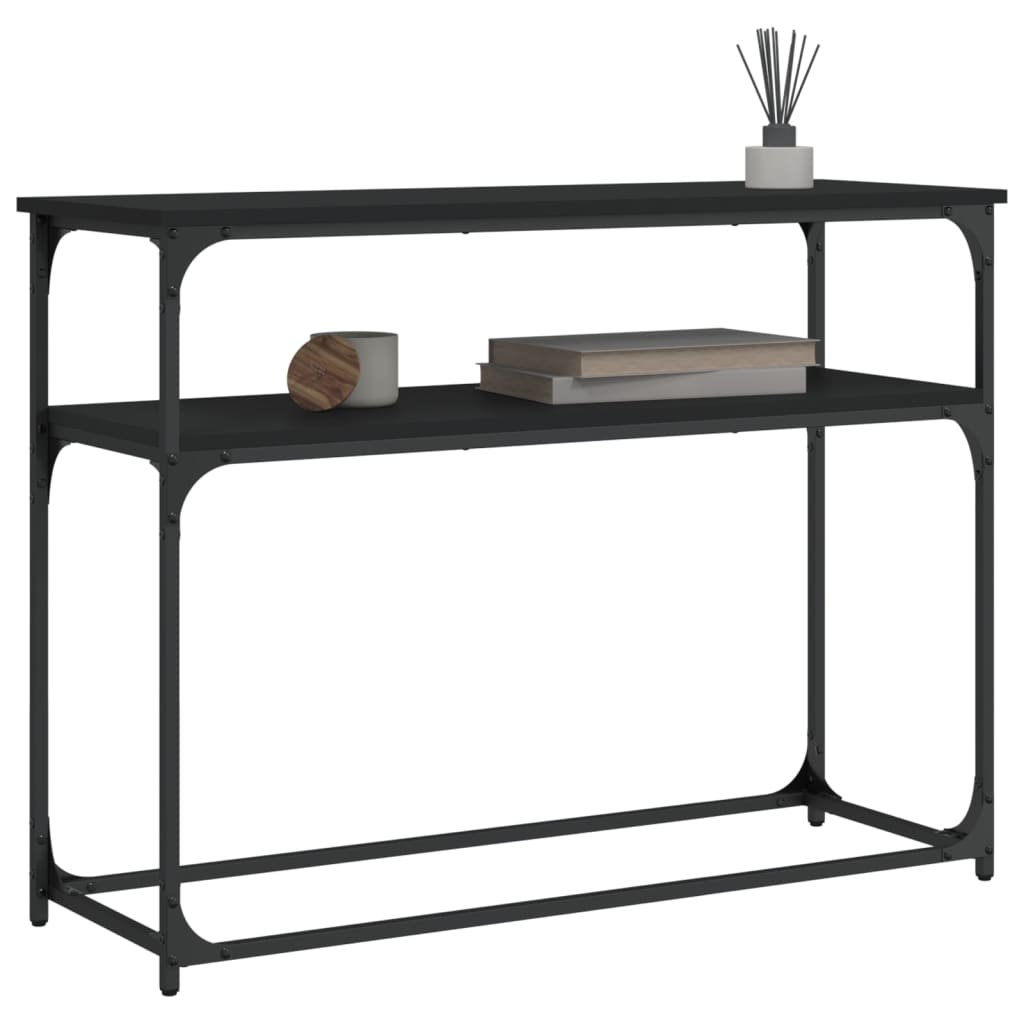 Table console noir 100x35,5x75 cm bois d'ingénierie - XIOS