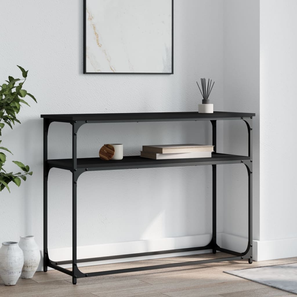 Table console noir 100x35,5x75 cm bois d'ingénierie - XIOS
