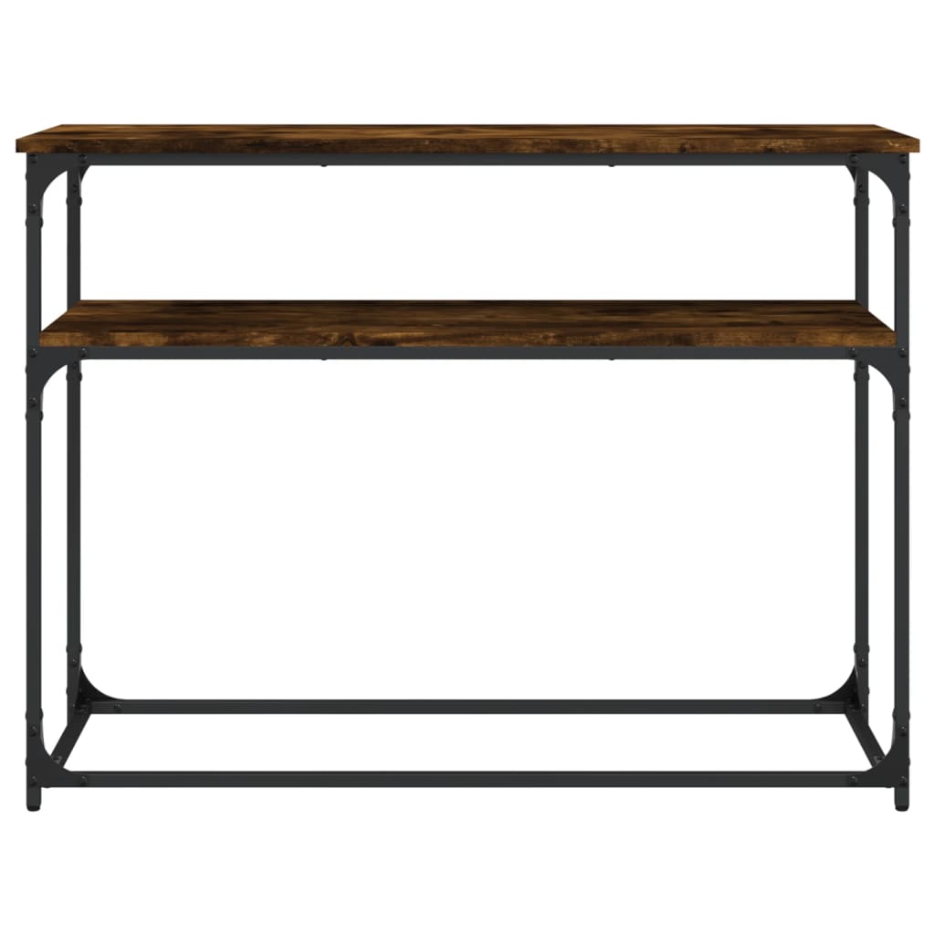Table console chêne fumé 100x35,5x75 cm bois d'ingénierie - XIOS