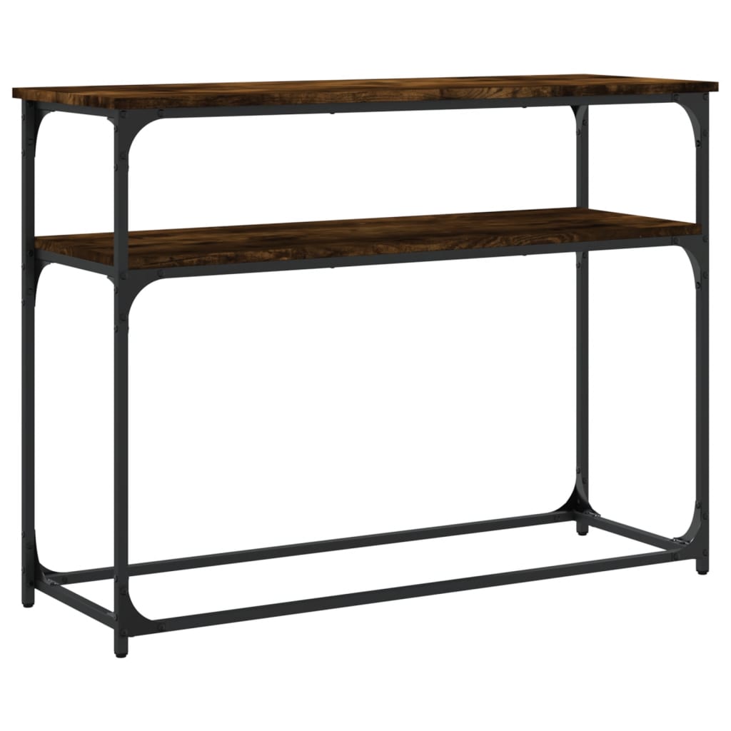 Table console chêne fumé 100x35,5x75 cm bois d'ingénierie - XIOS