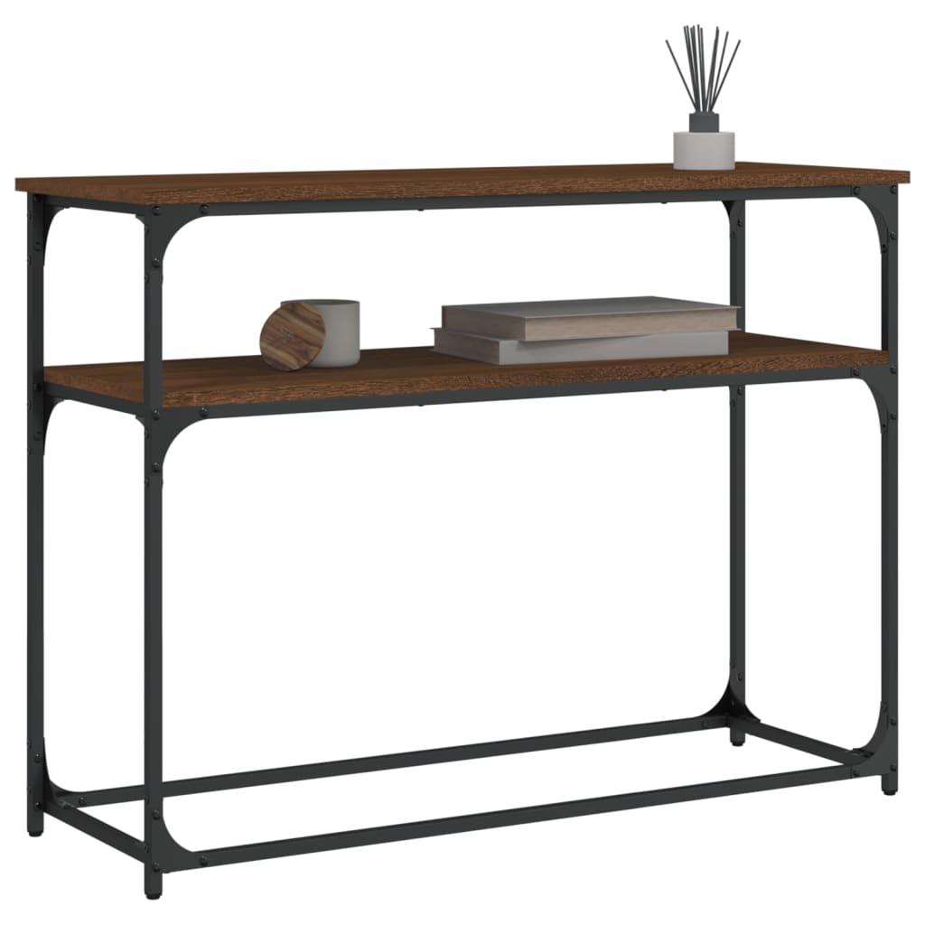 Table console chêne marron 100x35,5x75 cm bois d'ingénierie - XIOS