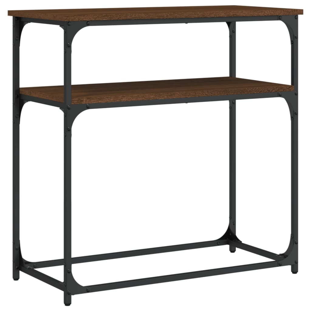 Table console chêne marron 75x35,5x75 cm bois d'ingénierie - XIOS