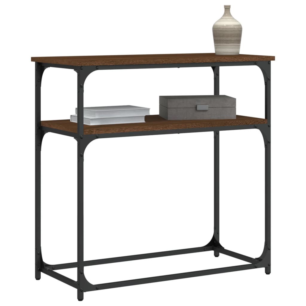 Table console chêne marron 75x35,5x75 cm bois d'ingénierie - XIOS
