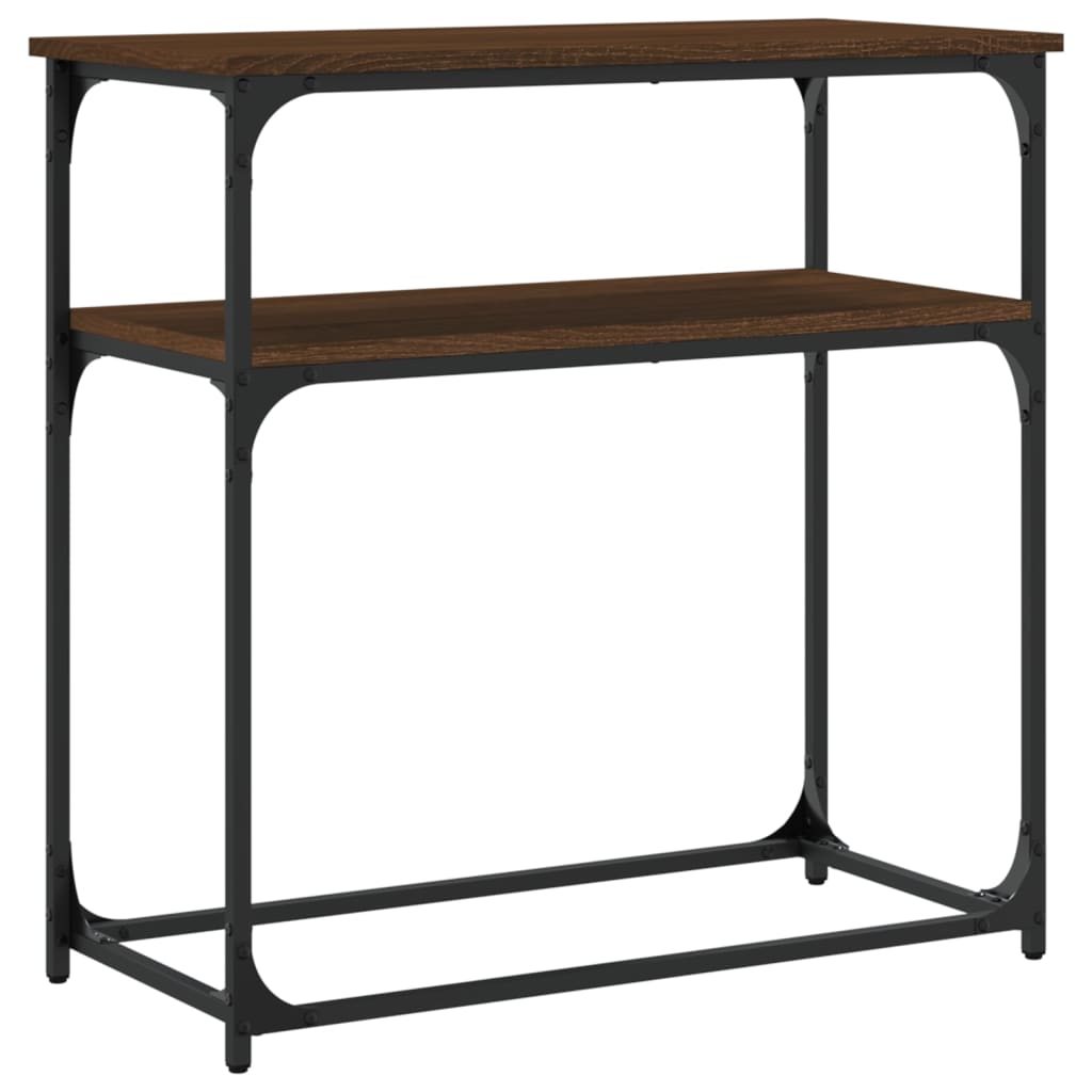 Table console chêne marron 75x35,5x75 cm bois d'ingénierie - XIOS