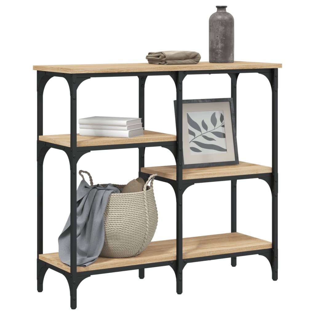 Table console chêne sonoma 80x29x75 cm bois d'ingénierie - XIOS