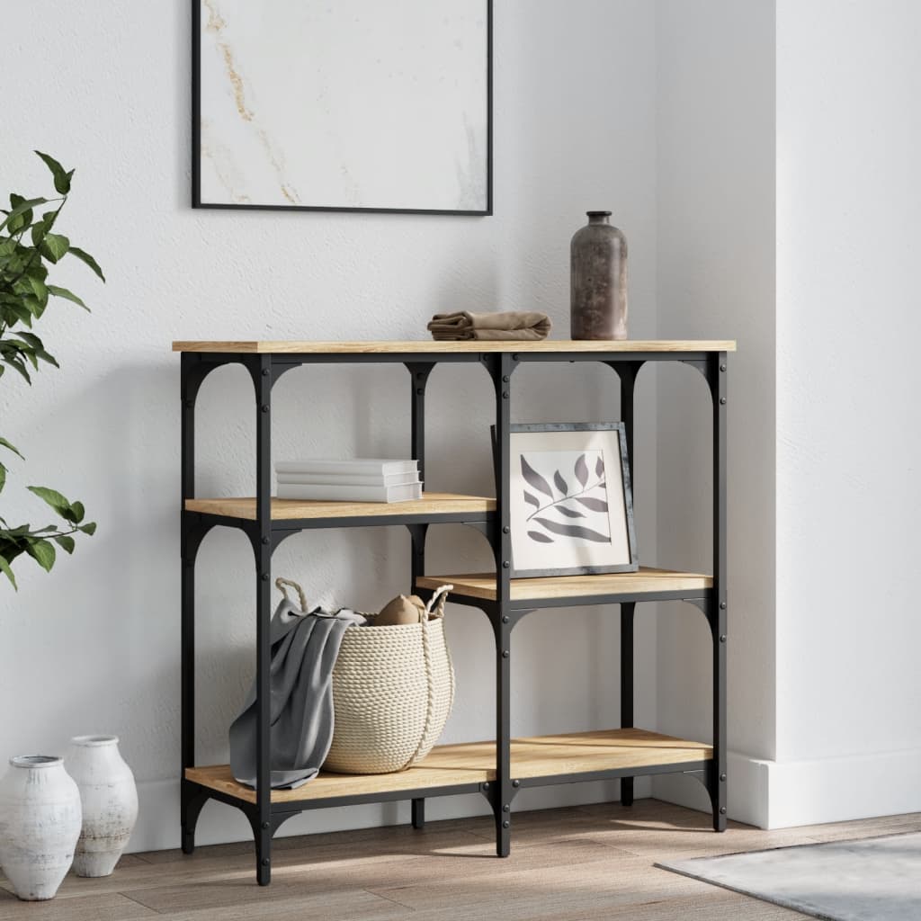 Table console chêne sonoma 80x29x75 cm bois d'ingénierie - XIOS