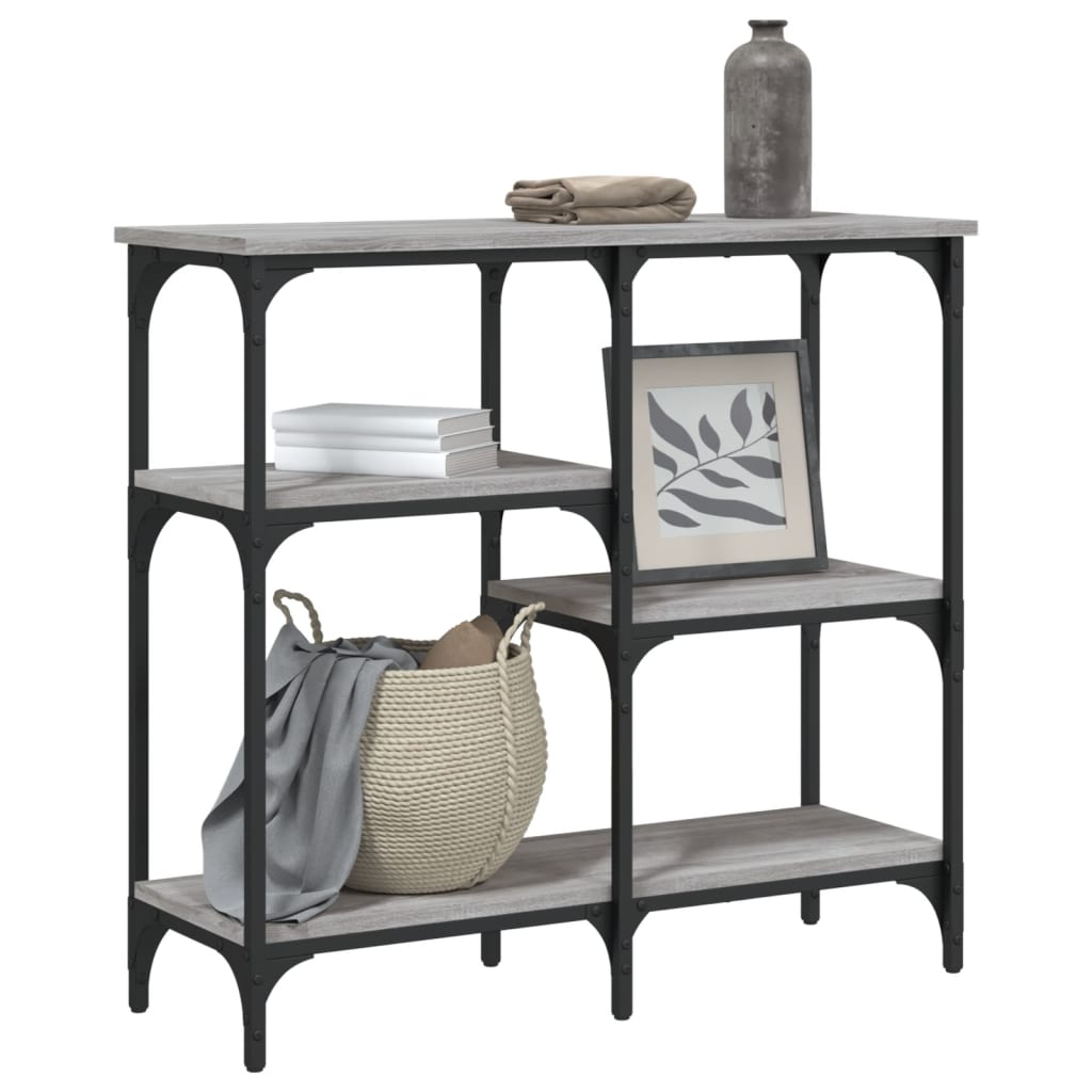 Table console sonoma gris 80x29x75 cm bois d'ingénierie - XIOS