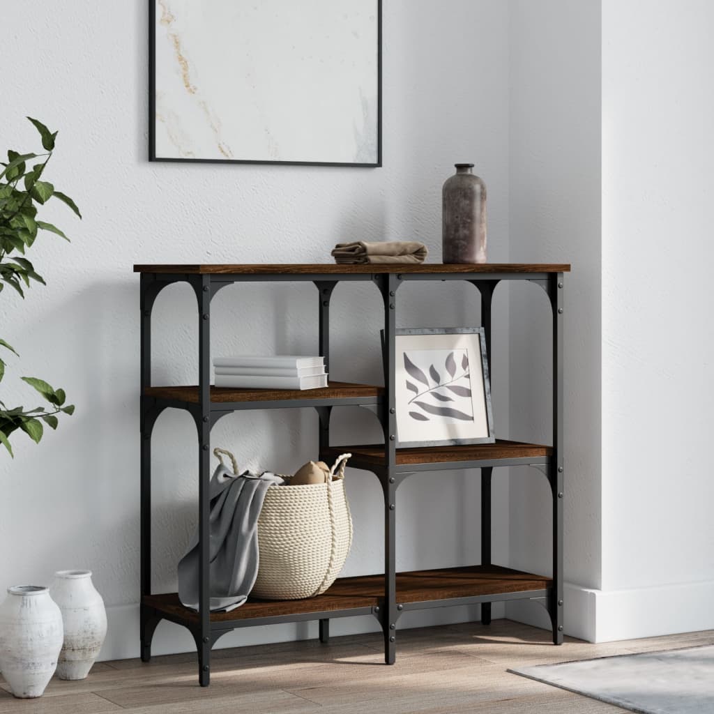 Table console chêne marron 80x29x75 cm Bois d'ingénierie - XIOS