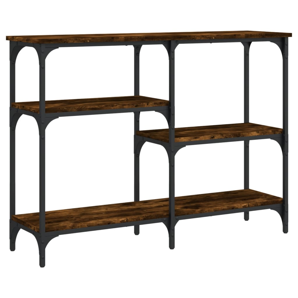 Table console chêne fumé 102x29x75 cm bois d'ingénierie - XIOS
