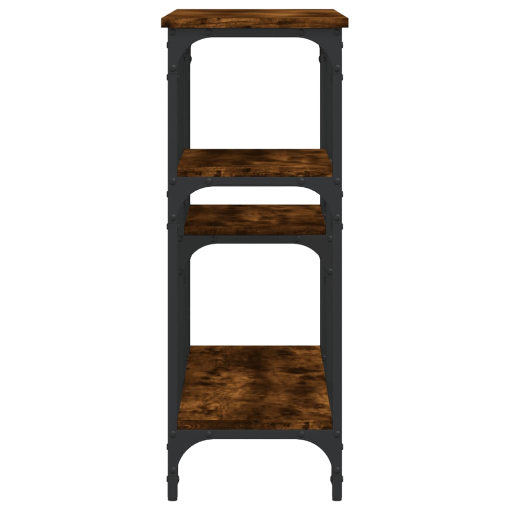 Table console chêne fumé 102x29x75 cm bois d'ingénierie - XIOS