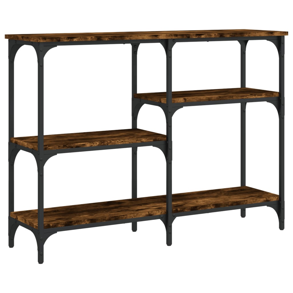 Table console chêne fumé 102x29x75 cm bois d'ingénierie - XIOS