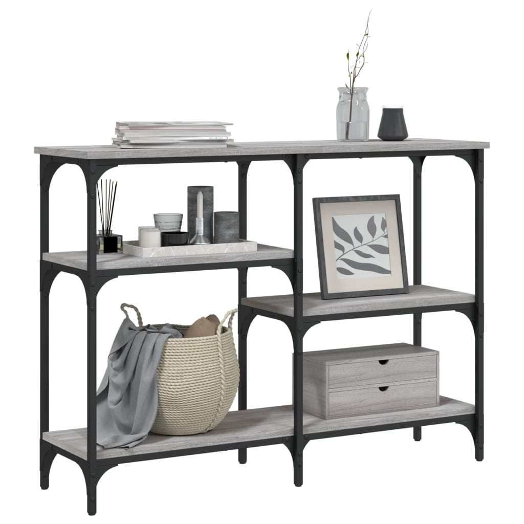Table console sonoma gris 102x29x75 cm bois d'ingénierie - XIOS