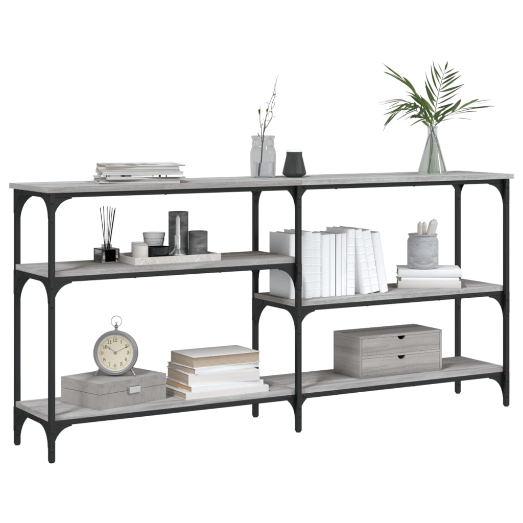 Table console sonoma gris 160x29x75 cm bois d'ingénierie - XIOS