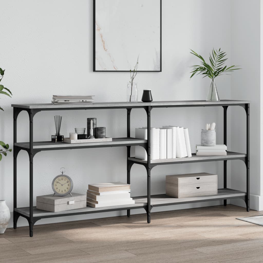 Table console sonoma gris 160x29x75 cm bois d'ingénierie - XIOS