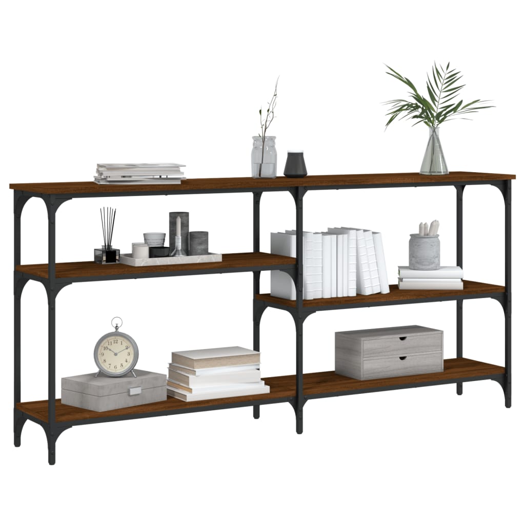 Table console chêne marron 160x29x75 cm Bois d'ingénierie - XIOS