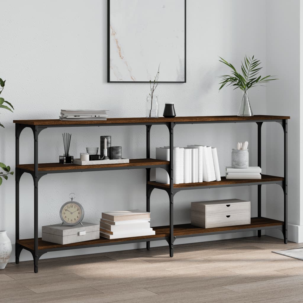 Table console chêne marron 160x29x75 cm Bois d'ingénierie - XIOS