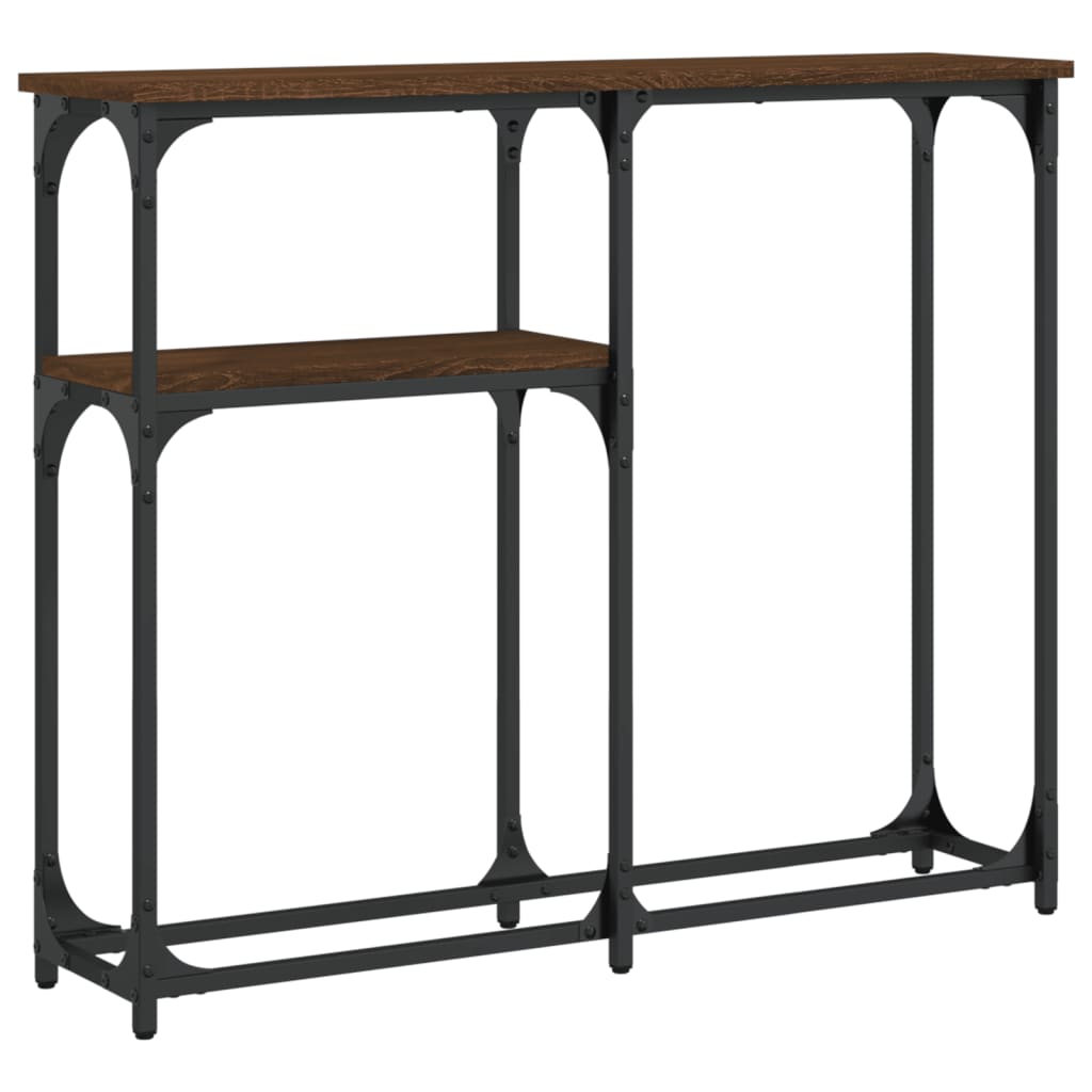 Table console chêne marron 90x22,5x75 cm bois d'ingénierie - XIOS