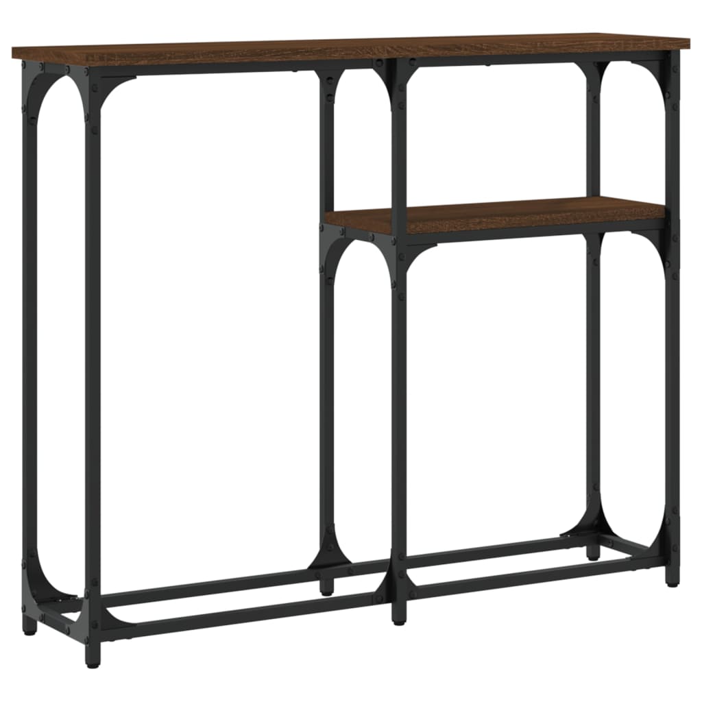 Table console chêne marron 90x22,5x75 cm bois d'ingénierie - XIOS