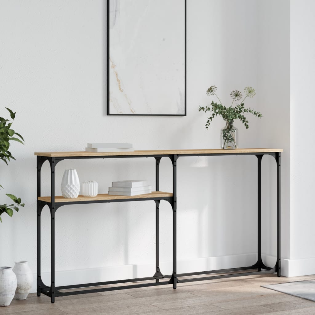 Table console chêne sonoma 145x22,5x75 cm bois d'ingénierie - XIOS