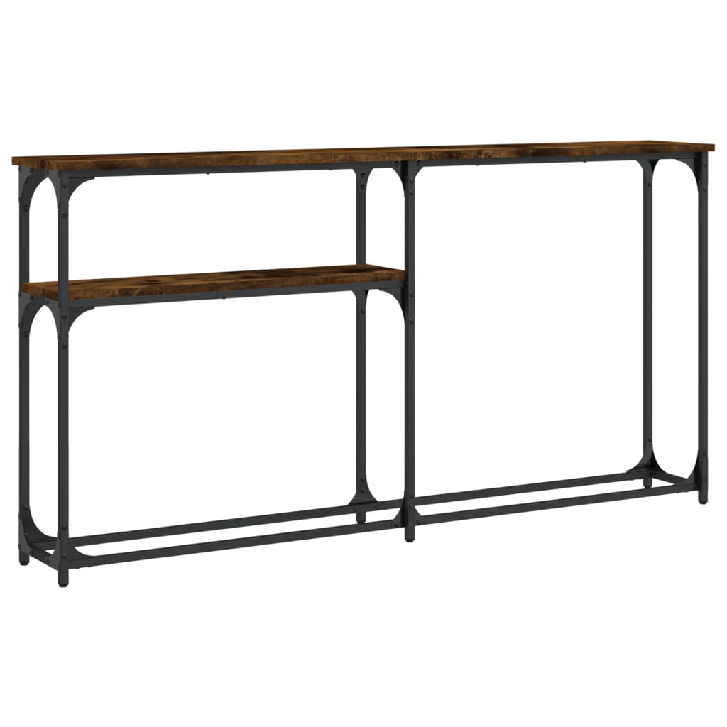 Table console chêne fumé 145x22,5x75 cm bois d'ingénierie - XIOS