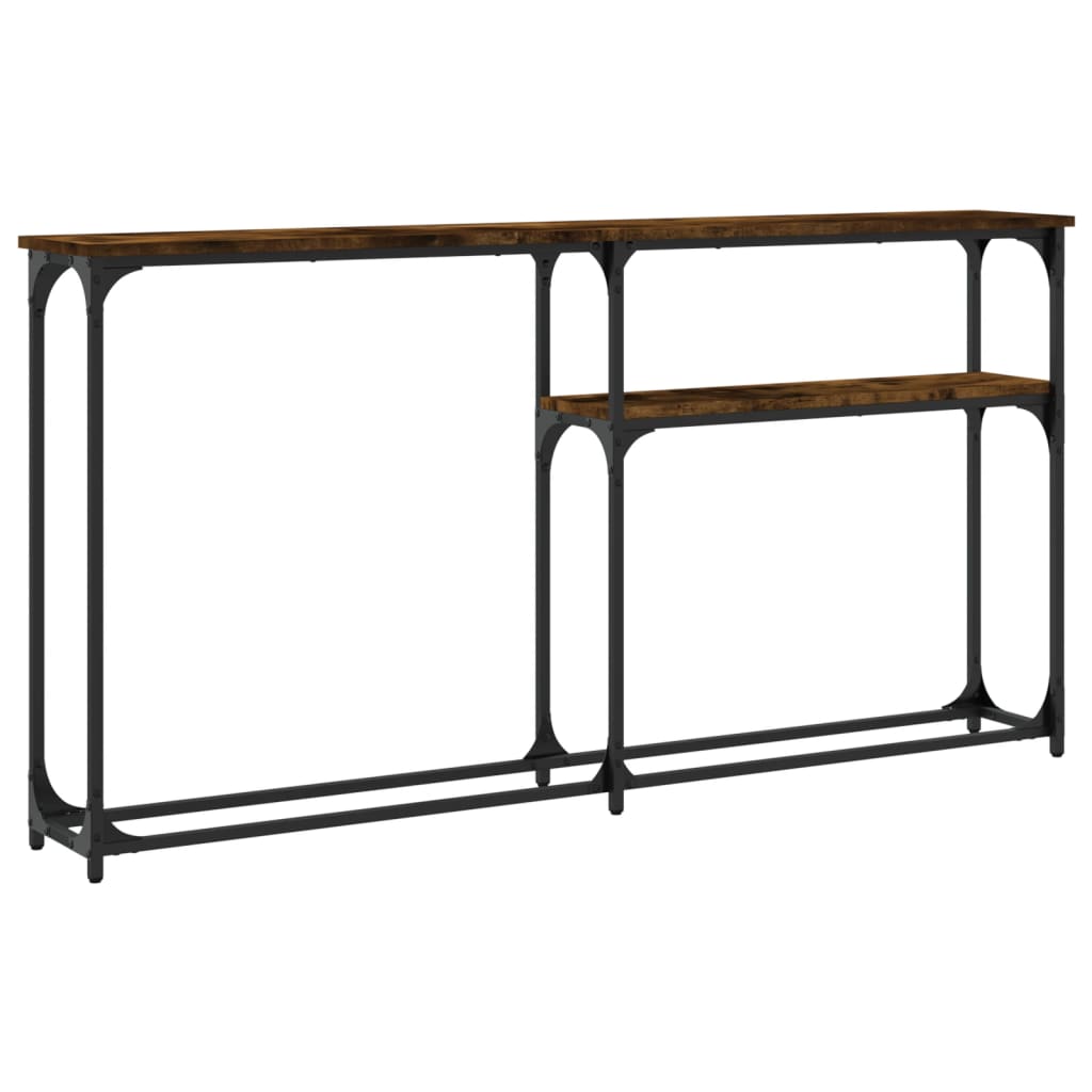 Table console chêne fumé 145x22,5x75 cm bois d'ingénierie - XIOS