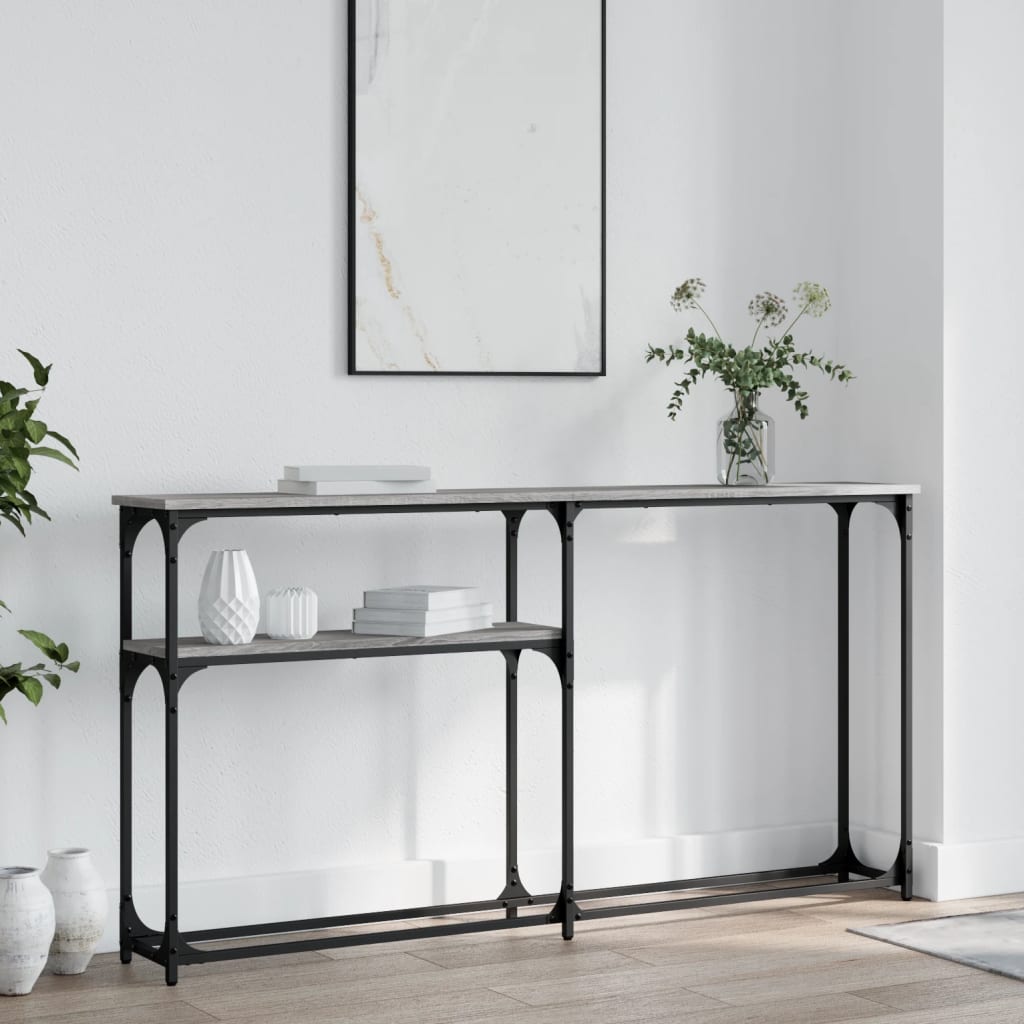 Table console sonoma gris 145x22,5x75 cm bois d'ingénierie - XIOS