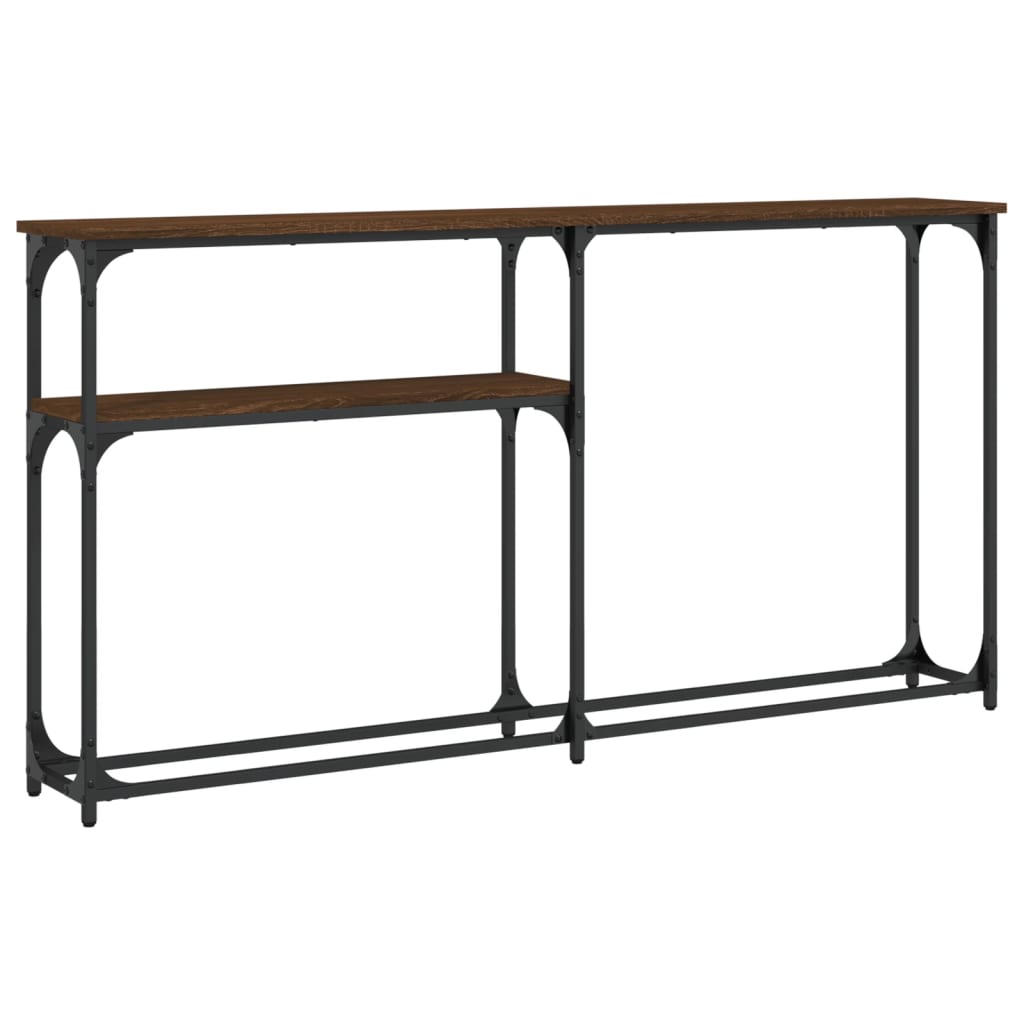 Table console chêne marron 145x22,5x75 cm bois d'ingénierie - XIOS