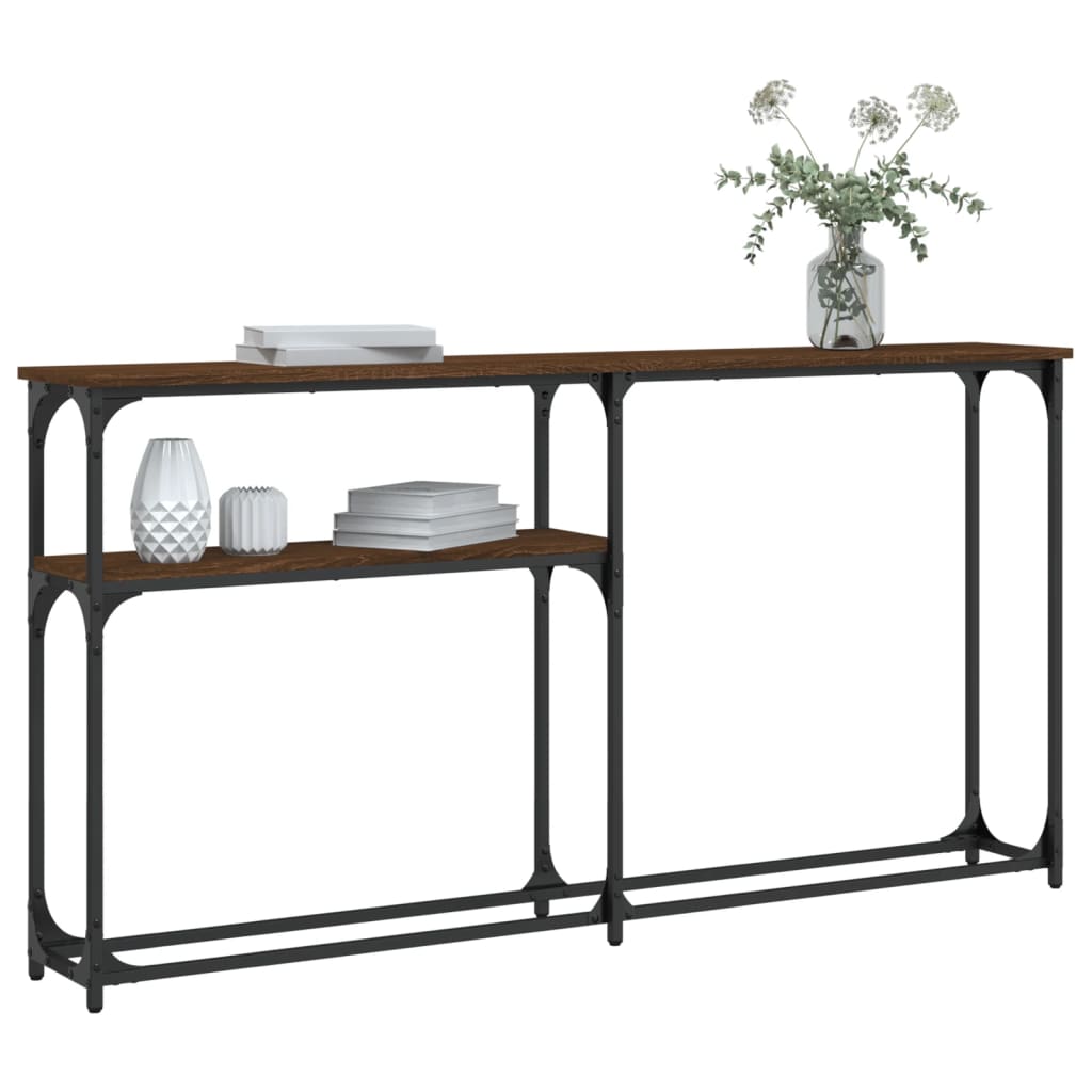 Table console chêne marron 145x22,5x75 cm bois d'ingénierie - XIOS