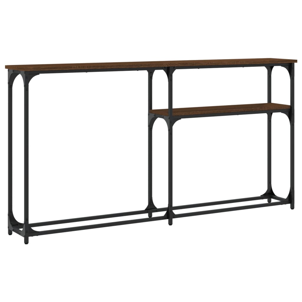 Table console chêne marron 145x22,5x75 cm bois d'ingénierie - XIOS