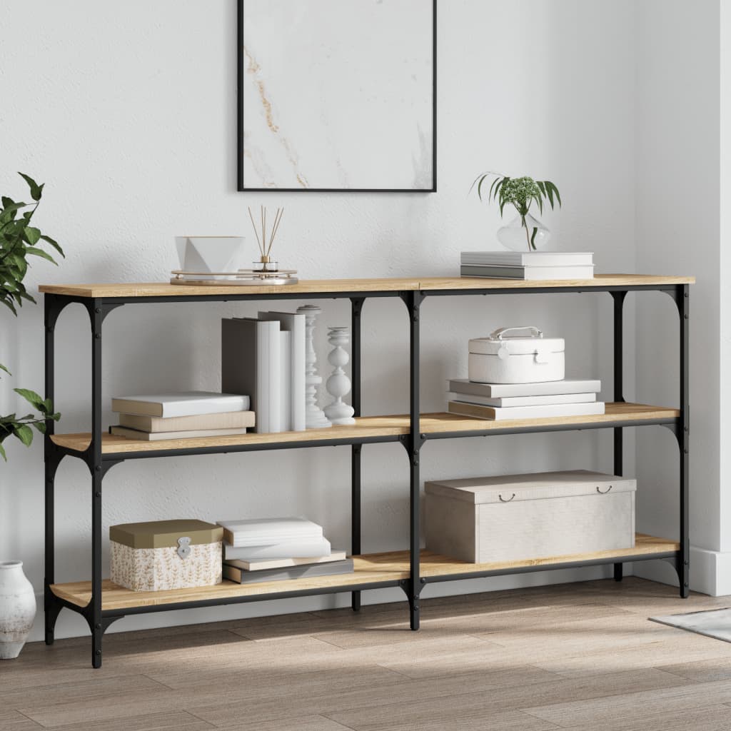 Table console chêne sonoma 150x29x75 cm bois d'ingénierie - XIOS