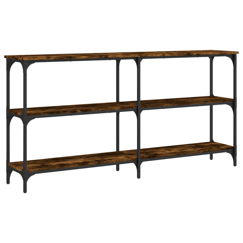 Table console chêne fumé 150x29x75 cm bois d'ingénierie - XIOS