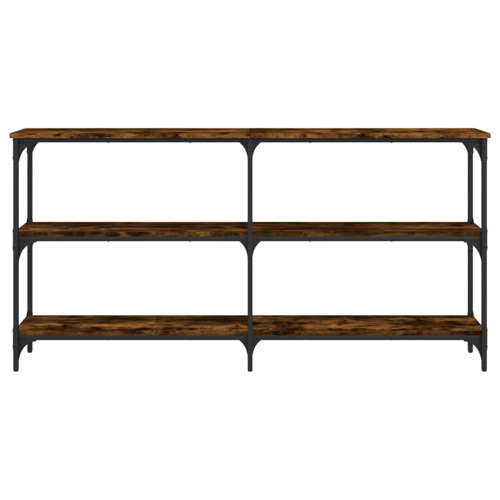 Table console chêne fumé 150x29x75 cm bois d'ingénierie - XIOS