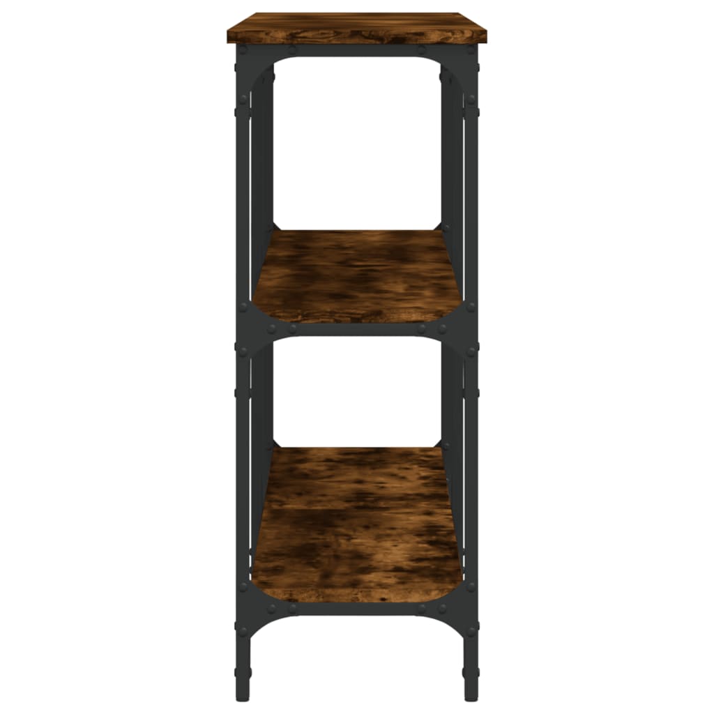 Table console chêne fumé 150x29x75 cm bois d'ingénierie - XIOS