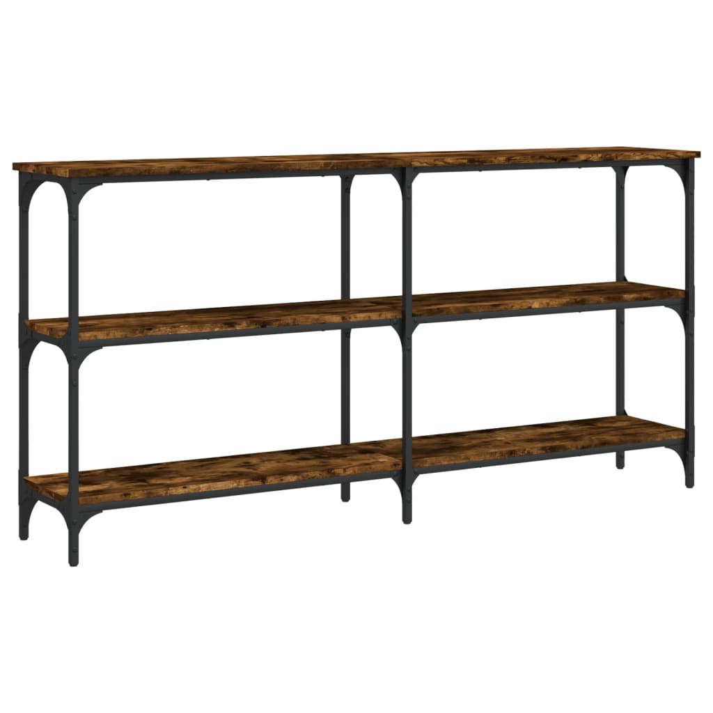 Table console chêne fumé 150x29x75 cm bois d'ingénierie - XIOS
