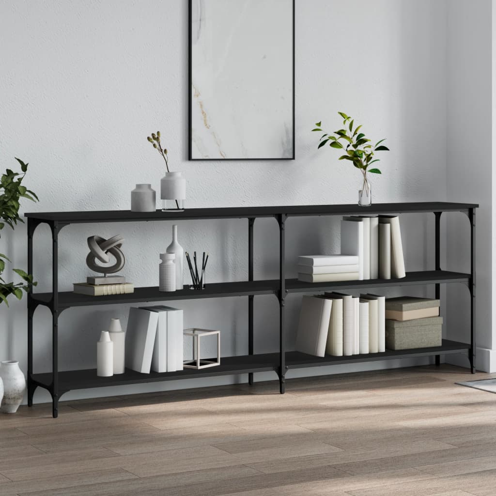 Table console noir 200x29x75 cm bois d'ingénierie - XIOS