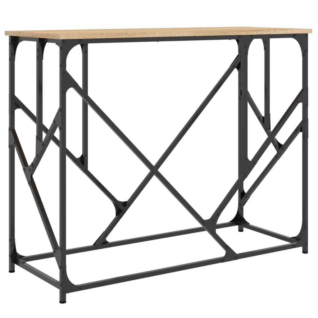 Table console chêne sonoma 100x40x80 cm bois d'ingénierie - XIOS