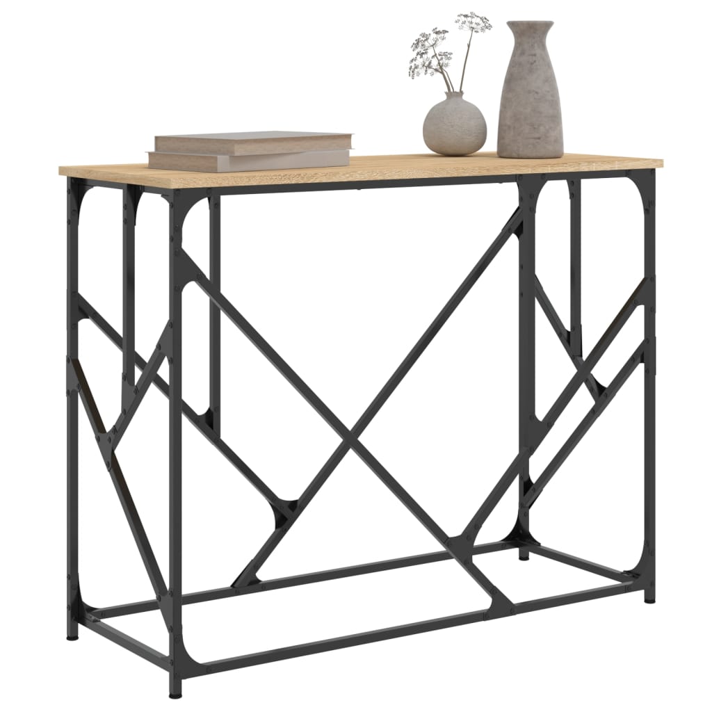 Table console chêne sonoma 100x40x80 cm bois d'ingénierie - XIOS