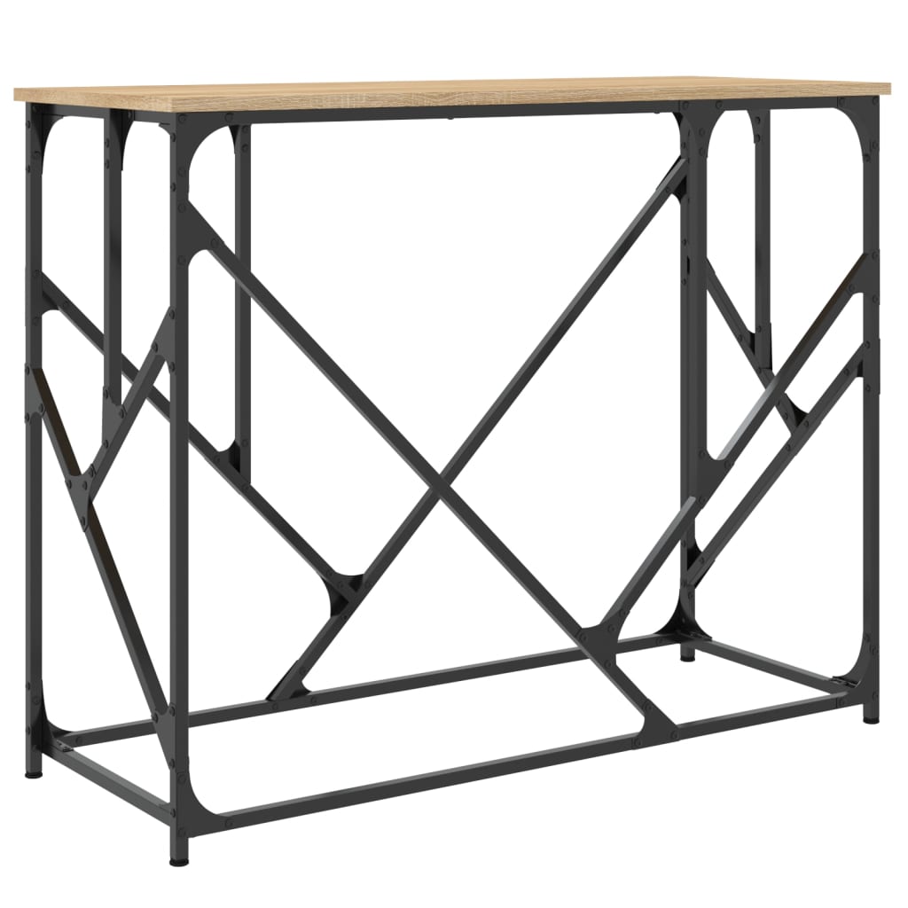 Table console chêne sonoma 100x40x80 cm bois d'ingénierie - XIOS