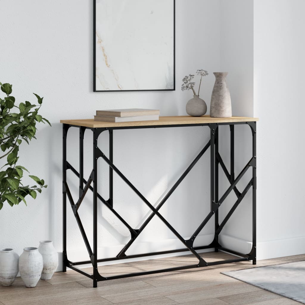 Table console chêne sonoma 100x40x80 cm bois d'ingénierie - XIOS