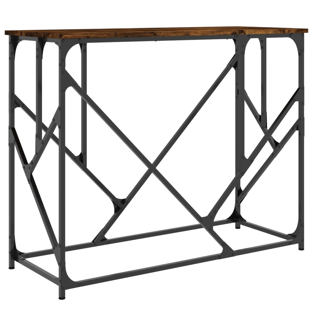 Table console chêne fumé 100x40x80 cm bois d'ingénierie - XIOS